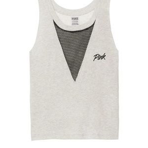 Pink - Choker Mesh Muscle Tank - NWT